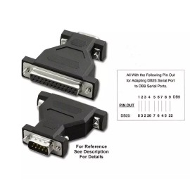 Pan Pacific AD-D25F9M DB25 Female to DB9 Male Serial Port Adapter