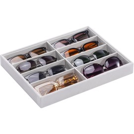 Lolalet Sunglasses Organiser, 8 Sunglasses Tray Sunglasses Tray Glasses Holder Glasses Display Sunglasses Organiser Tray - 1 Pack, Grey