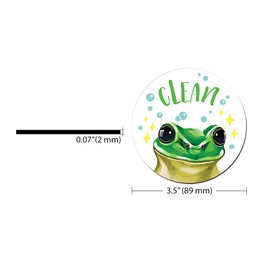 WIRESTER 3.5 inch Dishwasher Clean Dirty Flip Sign Double-Sided Decoration for Kitchen Dishwasher Washing Machine, Green Frog