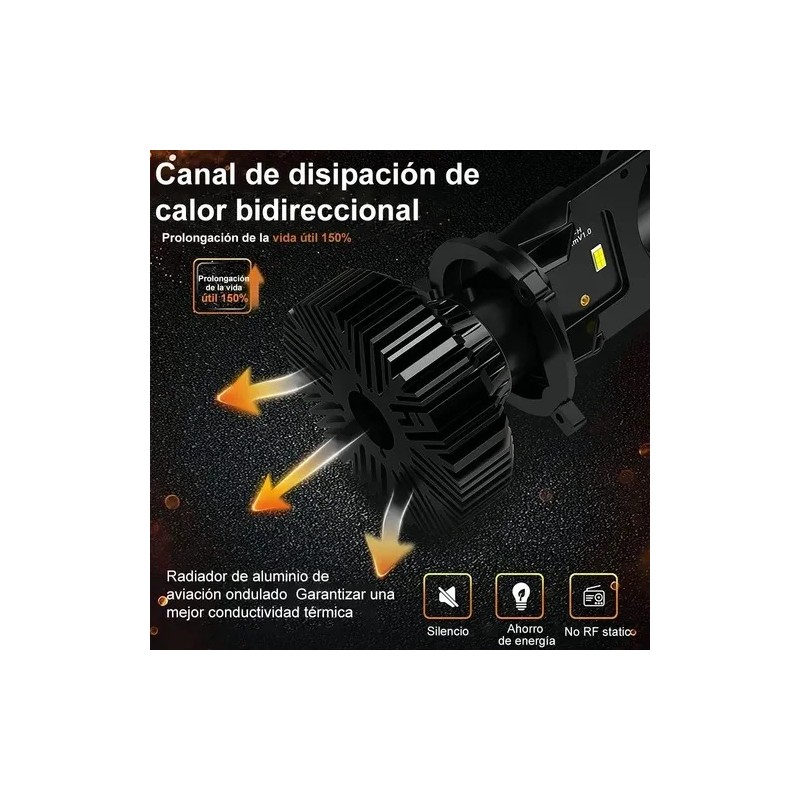 Focos Led H4/9003/hb2 Lupa Alta Y Baja Auto Mini Proyector