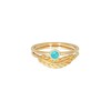 Elli Women's Ring Set Feather Howlite Turquoise Boho Summer Trend