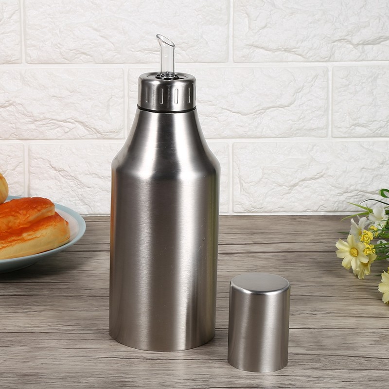 Practical Stainless Steel Oil Pot Can Drizzling Vinegar Dispenser Kitchen