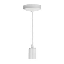 Knightsbridge 6 Inch E27 Contemporary Pendant Set in Matt White
