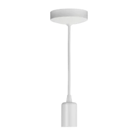 Knightsbridge 6 Inch E27 Contemporary Pendant Set in Matt White