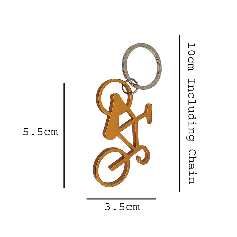 Komonee Bike Gold Metal Key Chain Bicycle Keyring Trail Keychain