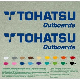Pair of Tohatsu Boats Compatible Replacement Decals Vinyl Stickers Boat Outboard Motor Set of 2 (18", Blue 067)