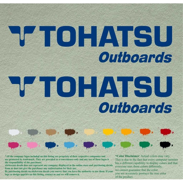 Pair of Tohatsu Boats Compatible Replacement Decals Vinyl Stickers Boat