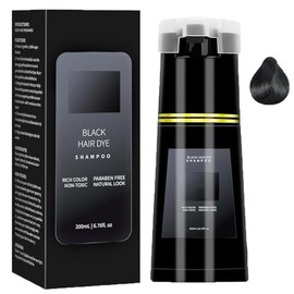 Hair Dye Shampoo 3 en 1 200ml Cobertura Canas Hombre Mujer Negro