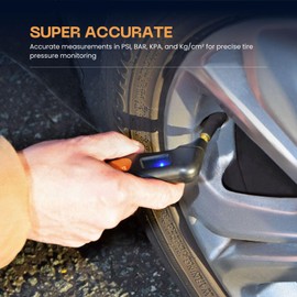 Ex-Pro Digital Tyre Pressure Gauge 100 PSI 4 Unit Settings with Backlit LCD and Non-Slip Grip for Car Truck Bicycle