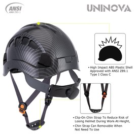 UNINOVA Safety Hard Hat - ANSI Z89.1 Approved Helmet Adjustable - 6-Point Ratchet Suspension & OSHA Hardhats(A1-Graphite)