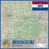 Missouri State Physical Map - 16.5 x 16.5 Inches -