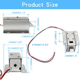 Bonsicoky DC 12V 0.83A Electromagnetic Solenoid Lock, Mini Slim Electric Door Latch for Cabinet Door Drawer
