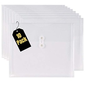 1InTheOffice Poly Envelopes w/Side Opening, Letter, Clear, 10/Pack