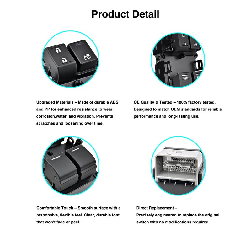 Algrix Master Window Switch Driver Side Replacement for 2013 2014