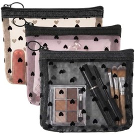 Travel Makeup Organizer, Compact Lightweight Accessory for Travel and Daily Use - Qixiang CB 3 Pack Mesh