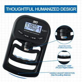Hand Grip Strength Tester Trainer, 396lbs/180kg Hand Grip Dynamometer with LCD Display, Ideal for Sports, School, and Home Use(Battery Version)