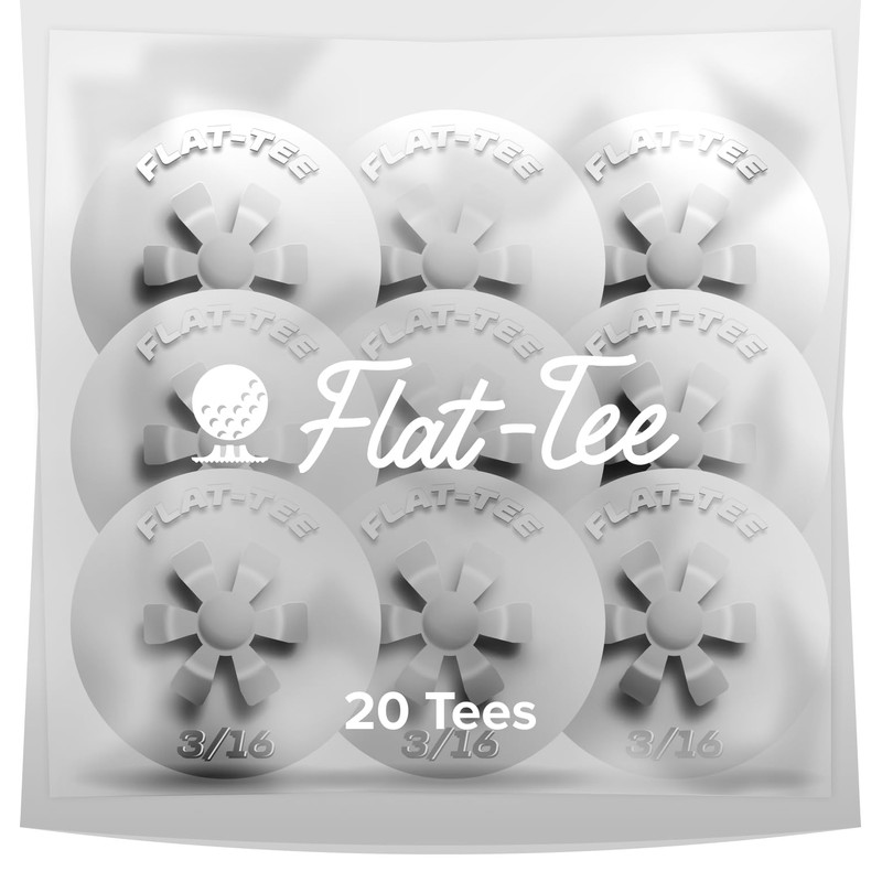 Flat-Tee Golf Tee (1/4" & 3/16" (4.76mm & 6.35mm), Red/White/Blue)