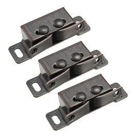 uxcell Retro Wardrobe Door Iron Double Ball Roller Catch Latch, Copper Tone 3 Pcs