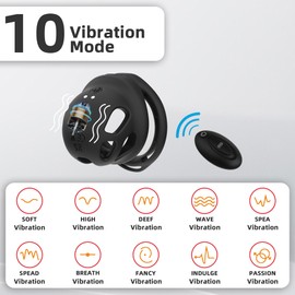 Wearable Remote Control Chastity Cage with 10 Vibration Modes