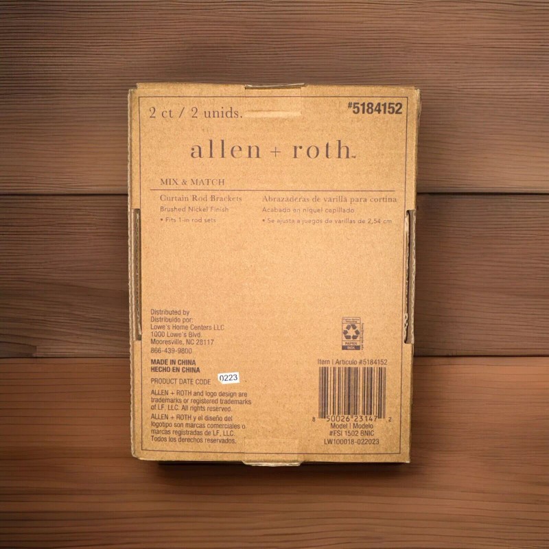 Allen + Roth 2-Pack Brushed Nickel Aluminum Single Curtain Rod