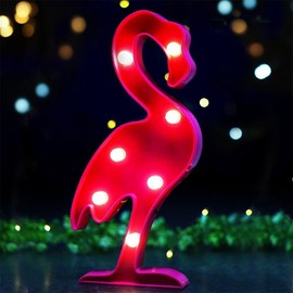 Youngine Decorative LED Flamingo Light Tropical Desk Lamp Marquee Sign Light Battery Operated Wall Decor Kids Room Night Light (Flamingo)