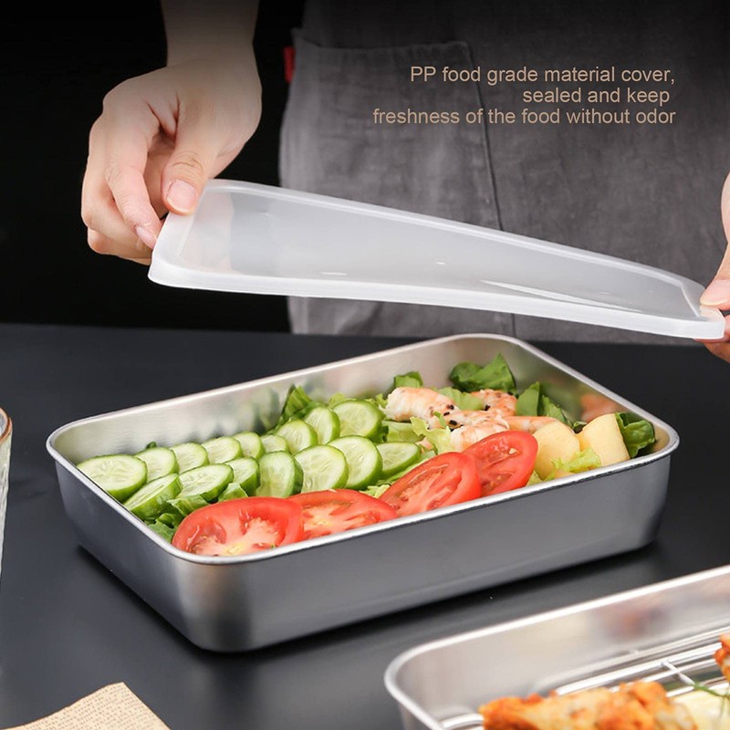 QANYEGN Stainless Steel Deep Baking Pan, Square Baking Brownie Pan
