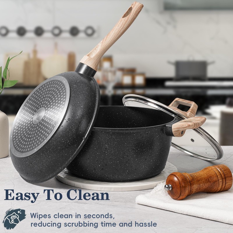 SODAY 12 Pcs Pots and Pans Set Non Stick, Cookware