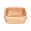 Rubber Wood Salad Bowl Handcrafted Simple Stylish Square Bowl Tableware