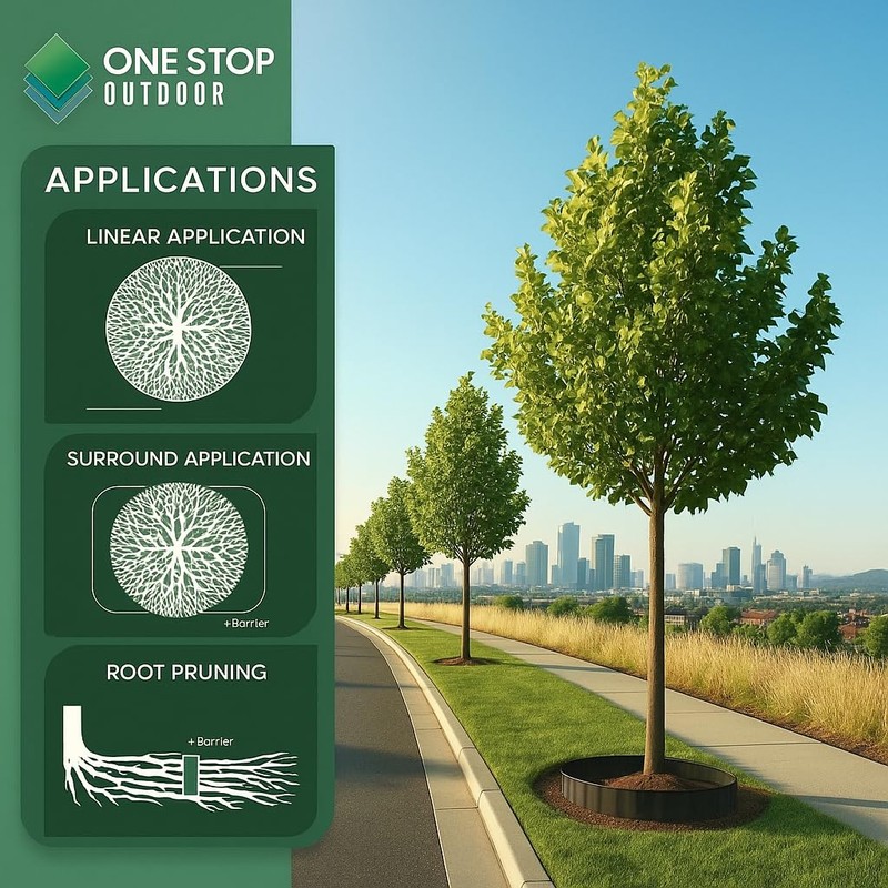 USA Made 10'ft Tree Root Barrier, Tree Circle Weed Barrier,
