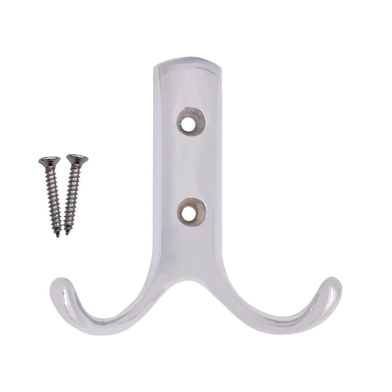 EAI Designer Twin Robe Hook - Chrome Plated - Pack