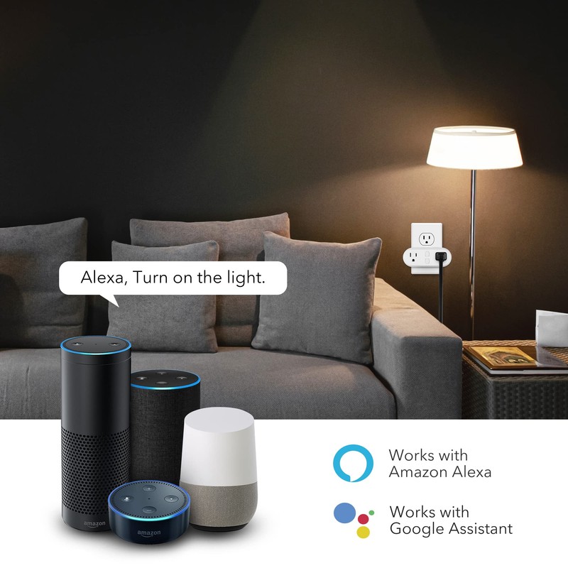HBN Smart Plug 15A, WiFi&Bluetooth Outlet Extender Dual Socket Plugs