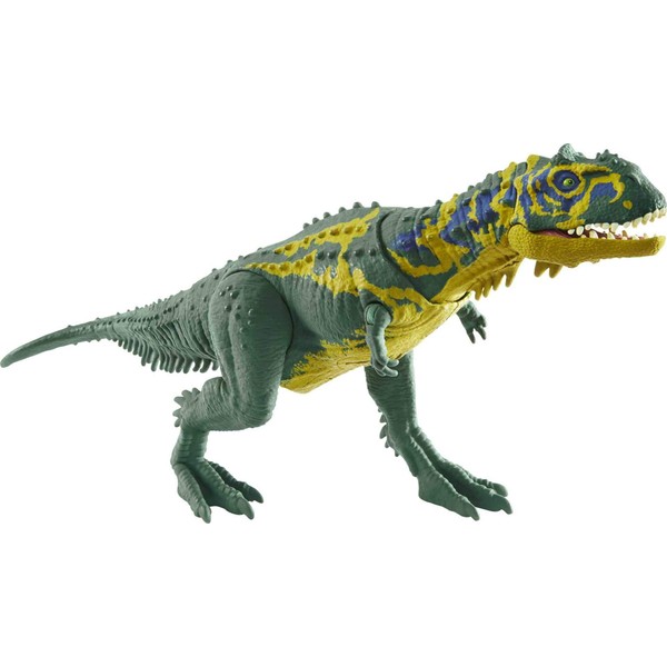 Jurassic World Toys Sound Strike Majungasaurus Dinosaur Action Figure with Strike and Chomping Action, Realistic Sounds, Movable Joints, Authentic Color and Texture; Ages 4 and Up