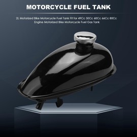 Tuperoymse 2L Motorized Bike Motorcycle Fuel Tank Fit for 49Cc 50Cc 60Cc 66Cc 80Cc Engine Motorized Bike Motorcycle Fuel Gas Tank