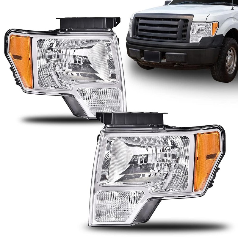 G-PLUS Headlights Assembly, Compatible with 2009-2014 Ford F150 09-14 Headlamp,