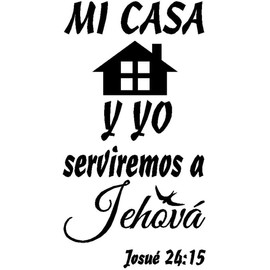 Yoursidecal Spanish Wall Decals decorativo para pared Mi Casa Y Yo Serviremos A Jehová.Josué 24:15 Mensajes textos biblicos decorativos español Family Quotes Peel and Stick Art Decor