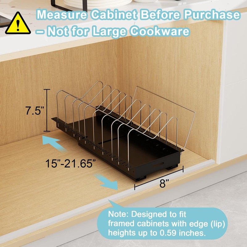 Golener Pots and Pans Organizer Under Cabinet - 22" Deep