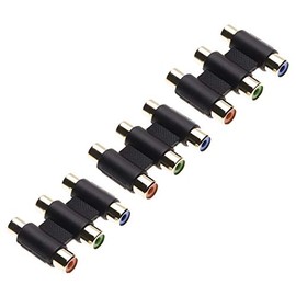 Keple Cinch Coupling Socket, 3X RCA Audio Adapter, Female to Female RCA Male, Triple Coupling Phono Connector with Gold-Plated Contacts (Pack of 3)