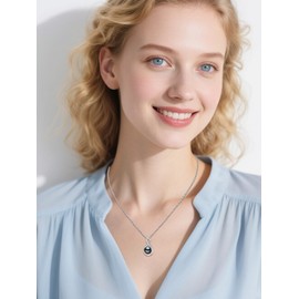 KANNSOAR 9MM Tahitian Black Pearl Infinity Pendant Necklace Pearl Jewelry-Wedding Birthday Anniversary Valentines Day Christmas Mothers Day Gifts for Women Wife Mom Girlfriend Her