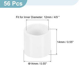 sourcing map 56Pcs Chair Leg Caps, 12mm (4/9 Inch) Non-Marking PVC Chair Leg Tips Non-Slip Chair Leg Floor Protectors Round Table Covers End Caps for Furniture, White