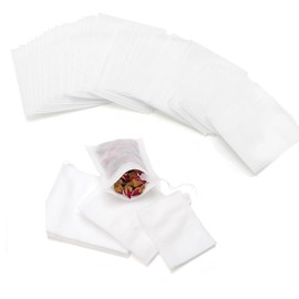 100 Pcs Empty Tea Bags - 7x9cm Reusable Tea Bags - Disposable Tea Filter Bags - Empty Tea Bags with Drawstring - Empty Tea Filter Bags - Small Tea Bags for Loose Tea, Coffee, Herbs,Muslin Bags
