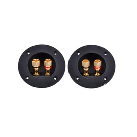 Universal Speaker Terminal Box, Round Shape (Choose Number of Pieces), Banana Plug Compatible, Audio (2 Pieces)