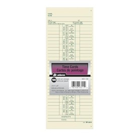 TOPS Time Cards, Bilingual Punch Tracking, 3.5x9 Inches, 100-Pack