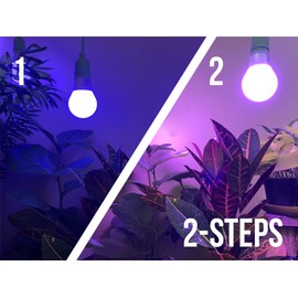 Miracle LED Plant Life Cycle 2-Socket Synchronized Grow Light Kit with 2 Blue Spectrum Absolute Daylight + Bulbs and 2 Red & Blue Spectrum Multi-Plant Bulbs with Sproutmatic Timer Controls
