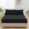 EV DEKOR Extra Deep Fitted Sheet Single, Black - Deep