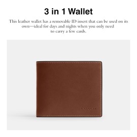 COACH Men's 3-in-1 Wallet Billfold, Redwood, One Size