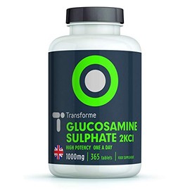 Transforme Glucosamine Sulphate 1000mg 365 Tablets, 2KCl, Vegetarian, Vegan, 1 Year Supply, Gluten Free