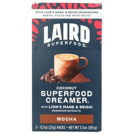 LAIRD SUPERFOOD Mocha Powdered Superfood Creamer 5 Count, 0.7 OZ
