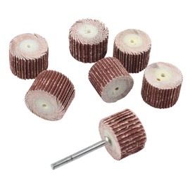 HALJIA 7Pcs 20MM Sanding Sandpaper Flap Wheel Disc Brush Bit Grinding Polishing Tool for Dremel Rotary Set Grit 80#120#180#240#320#400#600 with 3mm Mandrel Shank