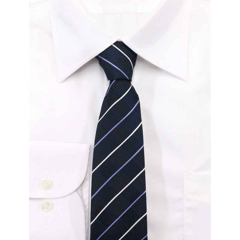 Michi Kolondon Brand Necktie, 100% Silk, Jacquard Woven, Plaid Pattern,
