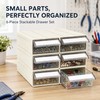 6-Pack Stackable Plastic Desktop Parts Storage Drawers with Labels